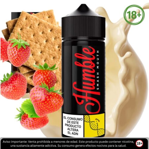 Liquido base libre, categoria Postre, marca HUMBLE JUICE CO., sabor Smash Mouth, descripcion: Fresas, Galletas Graham y Natilla 0mg, 3mg y 6mg , presentacion: 120ML, tienda de vapeo onlie Freesmokevape.