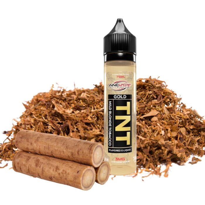 Liquido base libre, categoria Tabaco, marca INNEVAPE, sabor TNT Gold, descripcion: Tabaco Rubio 0mg, 3mg y 6mg, presentacion: 60ML, tienda de vapeo onlie Freesmokevape.