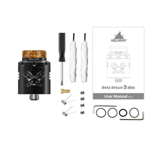 Categoria: Tanque reconstruible RDA, marca: HELLVAPE, Referencia: RDA Hellvape Dead Rabbit V3 Matte Black, presentacion: Unidad, tienda de vapeo onlie Freesmokevape.