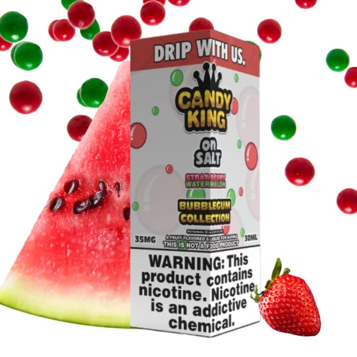 Liquido sales de nicotina, categoria Frutal, marca CANDY KING, sabor Strawberry Watermelon, descripcion: Dulces de Fresa, Sandia 35mg y 50mg, presentacion: 30ML, tienda de vapeo onlie Freesmokevape.