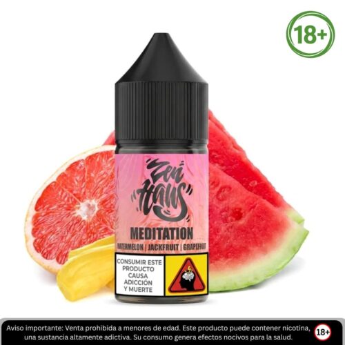 Liquido sales de nicotina, categoria Frutal, marca ZEN HAUS, sabor Meditation, descripcion: Sandia, Jack Fruit, Granada 30mg y 50mg, presentacion: 30ML, tienda de vapeo onlie Freesmokevape.