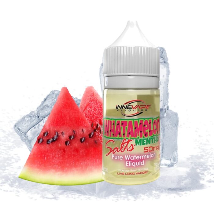 Liquido sales de nicotina, categoria Frio, marca INNEVAPE, sabor Whatamelon Menthol, descripcion: Sandia, Mentol 24mg y 50mg, presentacion: 30ML, tienda de vapeo onlie Freesmokevape.