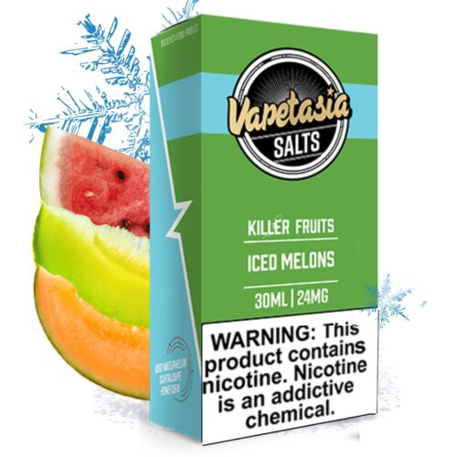Liquido sales de nicotina, categoria Frio, marca VAPETASIA, sabor Iced Melons, descripcion: Melón Verde, Melón Dulce, Sandia, Iced 24mg y 48mg, presentacion: 30ML, tienda de vapeo onlie Freesmokevape.