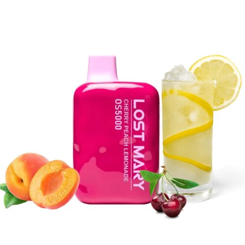 Pod desechable sales de nicotina, categoria Frutal, marca LOST MARY, sabor Cherry Peach Lemonade 5.000 Puff 0mg, descripcion: Cereza, Durazno, Limonada 0mg y 50mg, presentacion: 5000 Puff, tienda de vapeo onlie Freesmokevape.