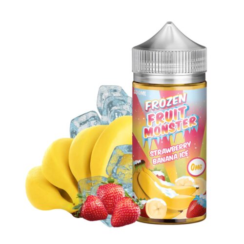 Liquido base libre, categoria Frio, marca MONSTER LABS, sabor Frozen Fruit Monster Strawberry Banana, descripcion: Fresa, Banana, Frozen 0mg, 3mg y 6mg, presentacion: 100ML, tienda de vapeo onlie Freesmokevape.