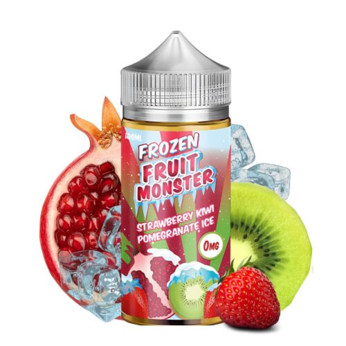 Liquido base libre, categoria Frio, marca MONSTER LABS, sabor Frozen Fruit Monster Strawberry Kiwi Pomegranate, descripcion: Fresa, Kiwi, Granada, Frozen 0mg, 3mg y 6mg, presentacion: 100ML, tienda de vapeo onlie Freesmokevape.