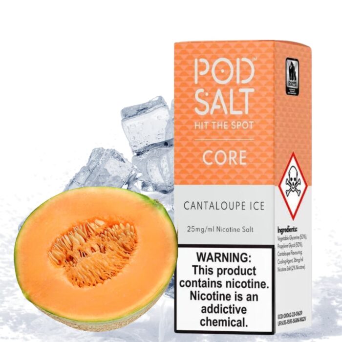 Liquido sales de nicotina, categoria Frio, marca POD SALT HIT THE SPOT, sabor Cantaloupe Ice, descripcion: Melón Dulce, Ice 25mg y 50mg, presentacion: 30ML, tienda de vapeo onlie Freesmokevape.