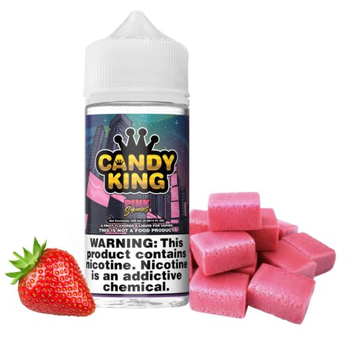 Liquido base libre, categoria Frutal, marca CANDY KING, sabor Pink Squares, descripcion: Chicle de Fresa 0mg, 3mg y 6mg, presentacion: 100ML, tienda de vapeo onlie Freesmokevape.