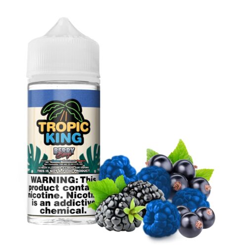 Liquido base libre, categoria Frutal, marca CANDY KING, sabor Tropic King Berry Breeze, descripcion: Mora, Frambuesa, Grosella Negra 0mg, 3mg y 6mg, presentacion: 100ML, tienda de vapeo onlie Freesmokevape.