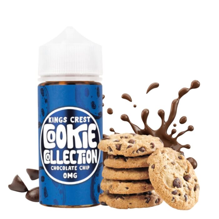 Liquido base libre, categoria Postre, marca KINGS CREST, sabor Collection Chocolate Chip Cookie, descripcion: Galleta, Chispas De Chocolate 0mg, 3mg y 6mg , presentacion: 100ML, tienda de vapeo onlie Freesmokevape.