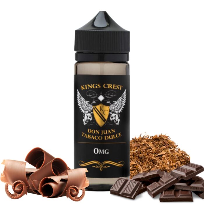 Liquido base libre, categoria Tabaco, marca KINGS CREST, sabor Tabaco Dulce, descripcion: Tabaco, Chocolate 0mg, 3mg y 6mg , presentacion: 120ML, tienda de vapeo onlie Freesmokevape.