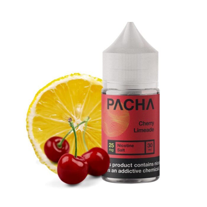 Liquido sales de nicotina, categoria Frutal, marca PACHA, sabor Cherry Limeade, descripcion: Cereza, Limonada 25mg y 50mg, presentacion: 30ML, tienda de vapeo onlie Freesmokevape.