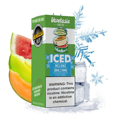 Liquido sales de nicotina, categoria Frio, marca VAPETASIA, sabor Iced Melons, descripcion: Melón Verde, Melón Dulce, Sandia, Iced 24mg y 48mg, presentacion: 30ML, tienda de vapeo onlie Freesmokevape.