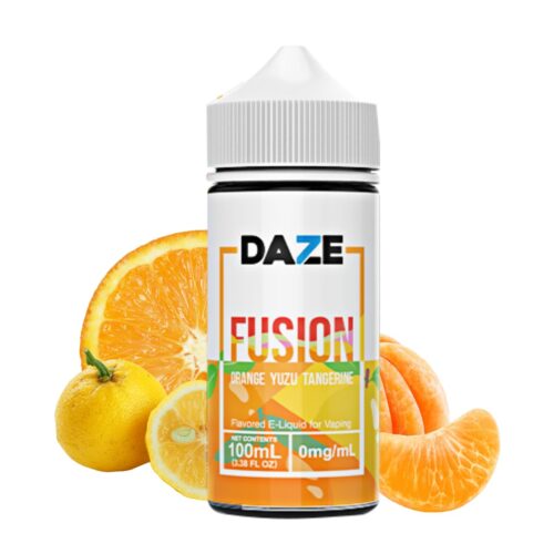 Liquido base libre, categoria Frutal, marca DAZE, sabor Fusion Orange Yuzu Tangerine, descripcion: Naranja, Mandarina, Yuzu 0mg, 3mg y 6mg , presentacion: 100ML, tienda de vapeo onlie Freesmokevape.