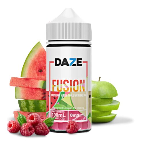 Liquido base libre, categoria Frutal, marca DAZE, sabor Fusion Raspberry Green Apple Watermelon, descripcion: Sandia, Manzana Verde, Frambuesa 0mg, 3mg y 6mg , presentacion: 100ML, tienda de vapeo onlie Freesmokevape.