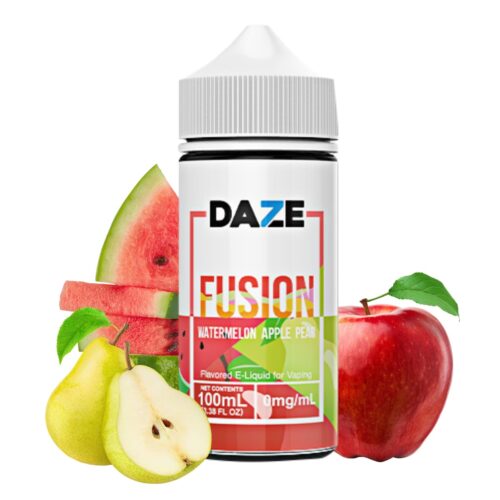 Liquido base libre, categoria Frutal, marca DAZE, sabor Fusion Watermelon Apple Pear, descripcion: Sandia, Manzana Roja, Pera 0mg, 3mg y 6mg , presentacion: 100ML, tienda de vapeo onlie Freesmokevape.