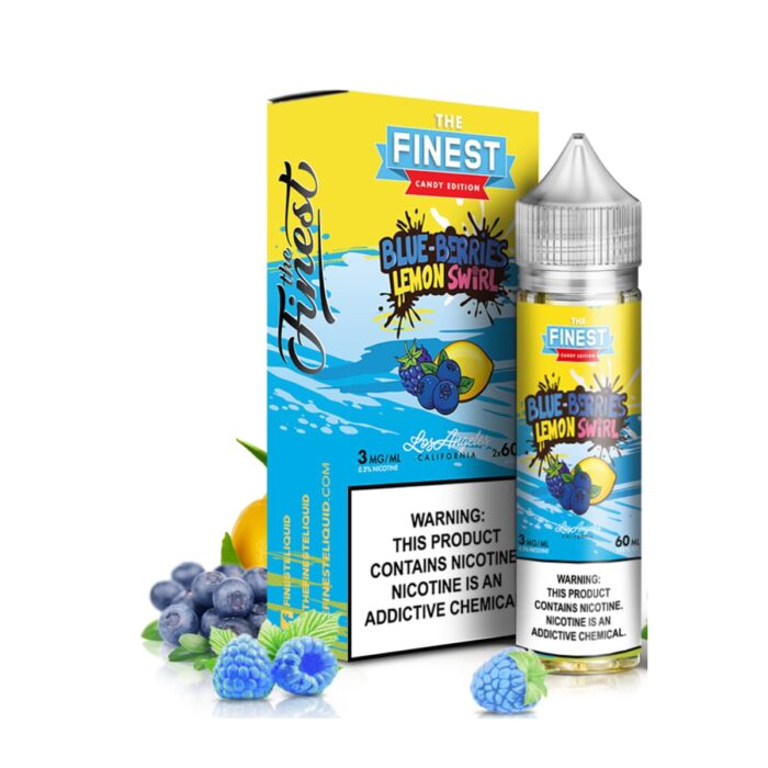 Liquido base libre, categoria Frutal, marca THE FINEST, sabor Blue Berries Lemon Swirl, descripcion: Mora, Arándanos, Limón 0mg, 3mg y 6mg, presentacion: 60ML, tienda de vapeo onlie Freesmokevape.