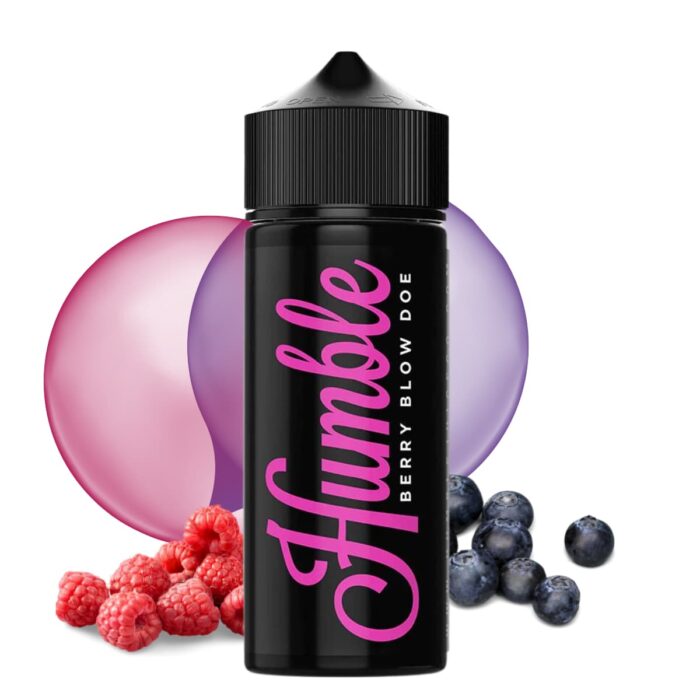 Liquido base libre, categoria Frutal, marca HUMBLE JUICE CO., sabor Berry Blow Doe, descripcion: Chicle Arándano Frambuesa 0mg, 3mg y 6mg , presentacion: 120ML, tienda de vapeo onlie Freesmokevape.