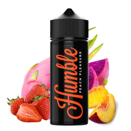 Liquido base libre, categoria Frutal, marca HUMBLE JUICE CO., sabor Peach Pleasure, descripcion: Fresas, Fruta Del Dragon, Melocotones 0mg, 3mg y 6mg , presentacion: 120ML, tienda de vapeo onlie Freesmokevape.