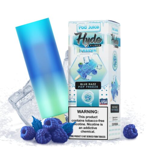 Liquido base libre, categoria Frutal, marca POD JUICE, sabor Blue Razz Pop Freeze, descripcion: Paleta De Frambuesa Azul, Freeze 0mg, 3mg y 6mg , presentacion: 100ML, tienda de vapeo onlie Freesmokevape.