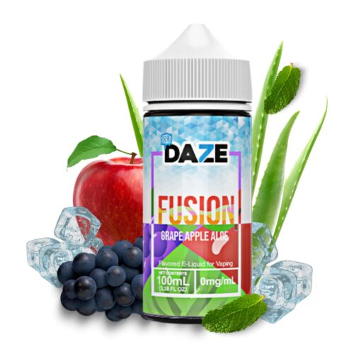 Liquido base libre, categoria Frio, marca DAZE, sabor Fusion Ice Grape Apple Aloe, descripcion: Uva, Manzana Roja, Aloe, Iced 0mg, 3mg y 6mg , presentacion: 100ML, tienda de vapeo onlie Freesmokevape.