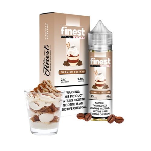 Liquido base libre, categoria Postre, marca THE FINEST, sabor Tiramisu Custard, descripcion: Tiramisú, Natilla Cremosa 0mg, 3mg y 6mg, presentacion: 60ML, tienda de vapeo onlie Freesmokevape.