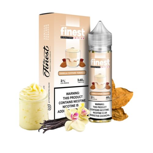 Liquido base libre, categoria Tabaco, marca THE FINEST, sabor Vanilla Custard Tobacco, descripcion: Tabaco, Crema, Vainilla 0mg, 3mg y 6mg, presentacion: 60ML, tienda de vapeo onlie Freesmokevape.