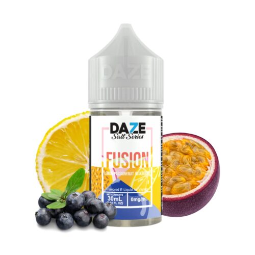 Liquido sales de nicotina, categoria Frutal, marca DAZE, sabor Fusion Lemon Passionfruit Blueberry, descripcion: Limón, Maracuyá, Arándanos 30mg y 50mg, presentacion: 30ML, tienda de vapeo onlie Freesmokevape.