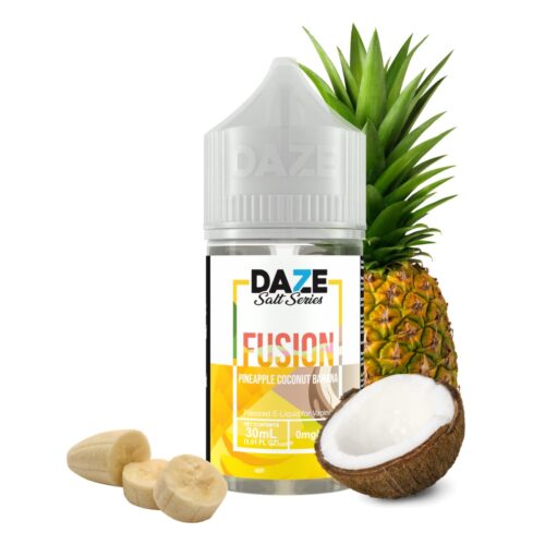 Liquido sales de nicotina, categoria Frutal, marca DAZE, sabor Fusion Pinneaple Coconut Banana, descripcion: Coco, Piña, Banana 30mg y 50mg, presentacion: 30ML, tienda de vapeo onlie Freesmokevape.