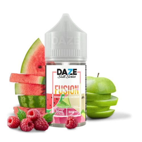 Liquido sales de nicotina, categoria Frutal, marca DAZE, sabor Fusion Raspberry Green Apple Watermelon, descripcion: Sandia, Manzana Verde, Frambuesa 30mg y 50mg, presentacion: 30ML, tienda de vapeo onlie Freesmokevape.