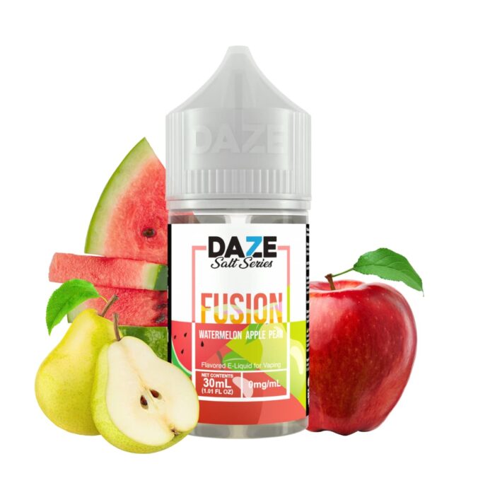 Liquido sales de nicotina, categoria Frutal, marca DAZE, sabor Fusion Watermelon Apple Pear, descripcion: Sandia, Manzana Roja, Pera 30mg y 50mg, presentacion: 30ML, tienda de vapeo onlie Freesmokevape.