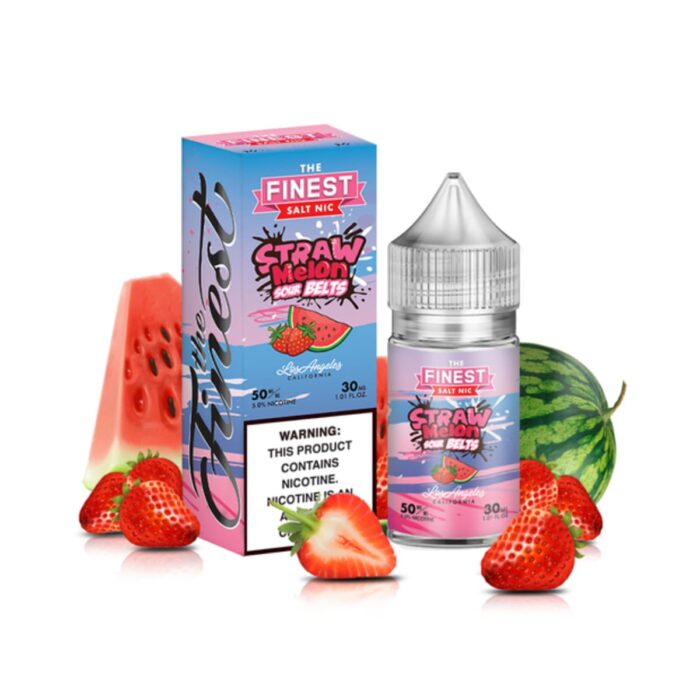 Liquido sales de nicotina, categoria Frutal, marca THE FINEST, sabor Straw Melon Sour Belts, descripcion: Fresa, Sandia 30mg y 50mg, presentacion: 30ML, tienda de vapeo onlie Freesmokevape.