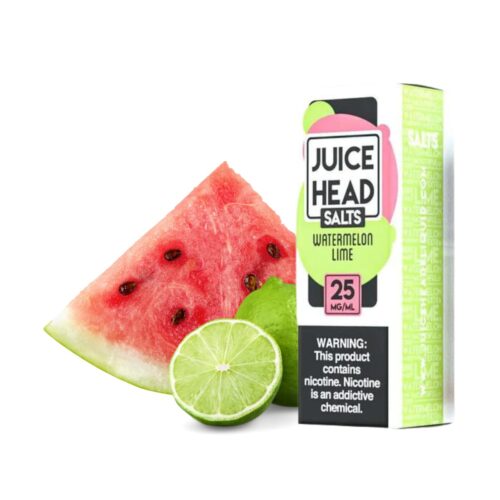 Liquido sales de nicotina, categoria Frutal, marca JUICE HEAD, sabor Watermelon Lime, descripcion: Sandia, Lima 25mg, 35mg y 50mg, presentacion: 30ML, tienda de vapeo onlie Freesmokevape.