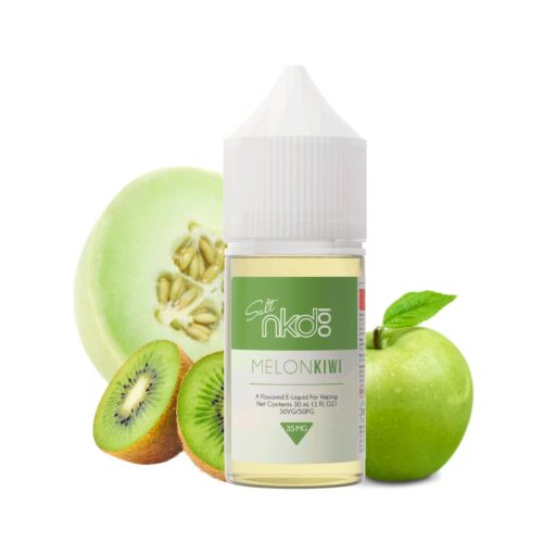 Liquido sales de nicotina, categoria Frutal, marca NAKED 100, sabor Melon Kiwi, descripcion: Melón, Kiwi, Manzana Verde 35mg y 50mg, presentacion: 30ML, tienda de vapeo onlie Freesmokevape.