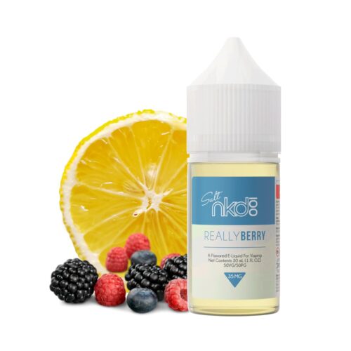 Liquido sales de nicotina, categoria Frutal, marca NAKED 100, sabor Really Berr, descripcion: Arándanos, Moras, Limón 35mg y 50mg, presentacion: 30ML, tienda de vapeo onlie Freesmokevape.