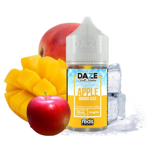 Liquido sales de nicotina, categoria Frio, marca DAZE, sabor Reds Ice Apple Mango, descripcion: Mango Dulce, Manzana roja, Iced 30mg y 50mg, presentacion: 30ML, tienda de vapeo onlie Freesmokevape.