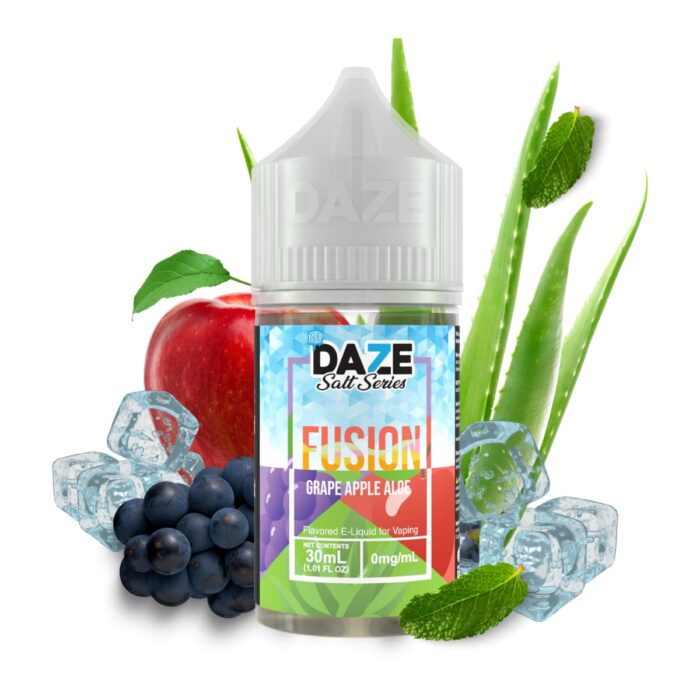 Liquido sales de nicotina, categoria Frio, marca DAZE, sabor Fusion Ice Grape Apple Aloe, descripcion: Uva, Manzana Roja, Aloe, Iced 30mg y 50mg, presentacion: 30ML, tienda de vapeo onlie Freesmokevape.