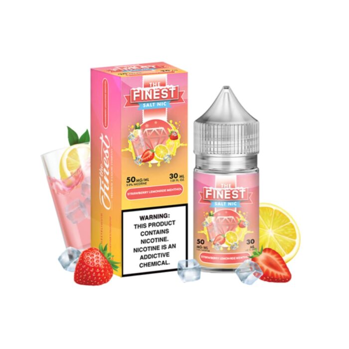 Liquido sales de nicotina, categoria Frio, marca THE FINEST, sabor Strawberry Lemonade Menthol, descripcion: Fresa, Limonada, Mentol 30mg y 50mg, presentacion: 30ML, tienda de vapeo onlie Freesmokevape.