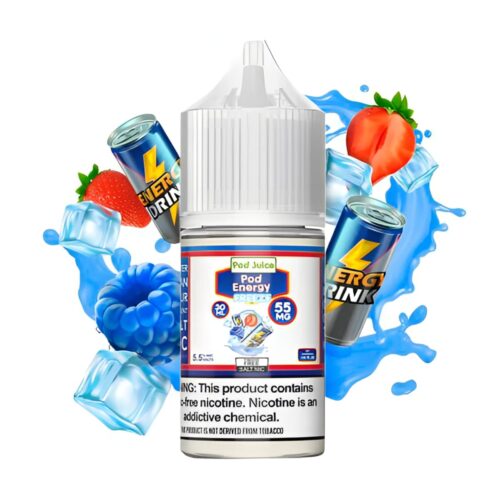 Liquido sales de nicotina, categoria Frio, marca POD JUICE, sabor Pod Energy Freeze, descripcion: Bebida Energizante, Freeze 35mg y 55mg, presentacion: 30ML, tienda de vapeo onlie Freesmokevape.