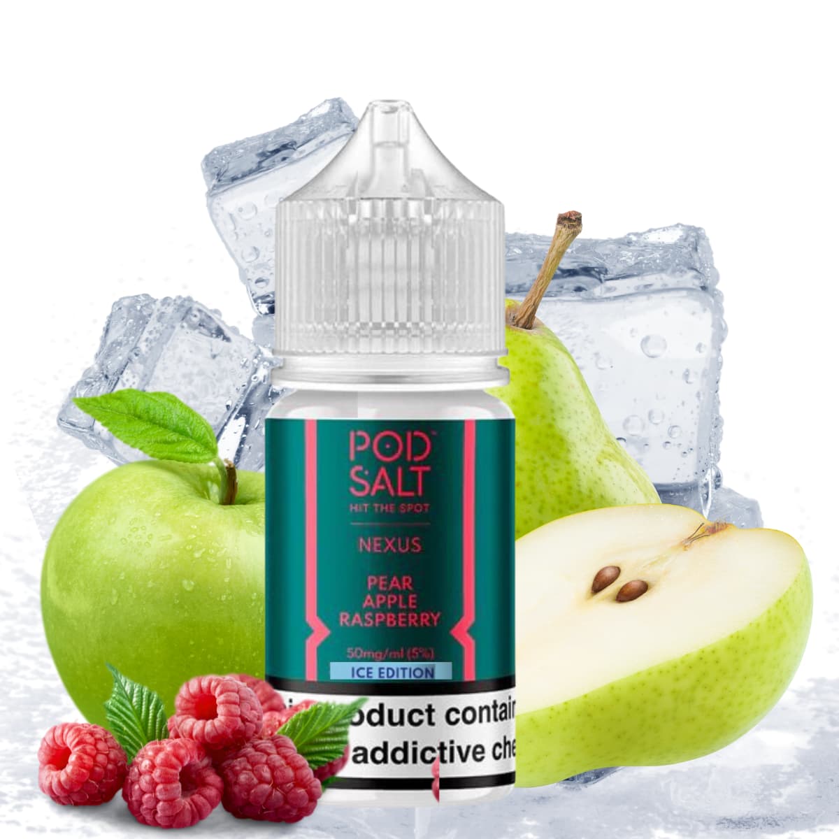 SM-Pod-Salt-Pear-Apple-Raspberry-Ice-FreeSmokeVape Liquido sales de nicotina, categoria Frio, marca POD SALT HIT THE SPOT, sabor Pear Apple Raspberry Ice, descripcion: Manzana Verde, Pera, Frambuesa, Ice 25mg y 50mg, presentacion: 30ML, tienda de vapeo onlie Freesmokevape.