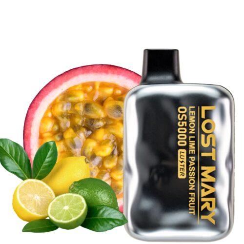 Liquido Pod desechable sales de nicotina, categoria Frutal, marca LOST MARY, sabor Lemon Lime PassionFruit, descripcion: Limon, Lima, Maracuya 0mg y 50mg, presentacion: 5000 Puff, tienda de vapeo onlie Freesmokevape.