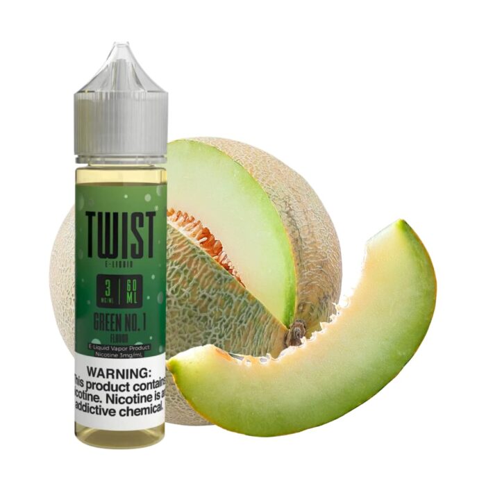 Liquido base libre, categoria Frutal, marca TWIST, sabor Green No. 1, descripcion: Melón Verde, Melón Dulce 0mg, 3mg y 6mg, presentacion: 60ML, tienda de vapeo onlie Freesmokevape.