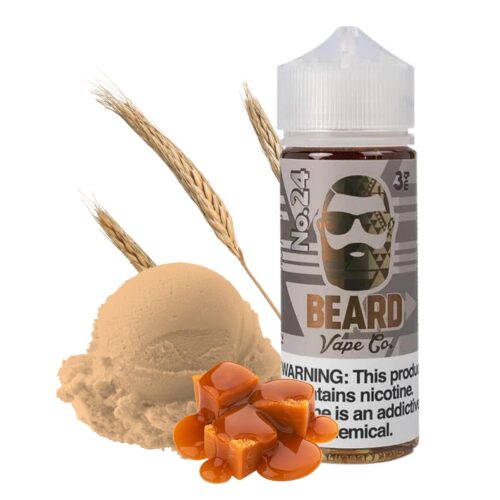 Liquido base libre, categoria Postre, marca BEARD VAPE, sabor No.24, descripcion: Crema, Malta, Caramelo 0mg, 3mg y 6mg, presentacion: 120ML, tienda de vapeo onlie Freesmokevape.