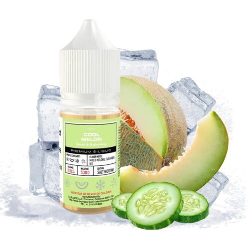 Liquido sales de nicotina, categoria Frio, marca GLAS VAPOR, sabor Cool Melon, descripcion: Melón, Pepino, Mentol 30mg y 50mg, presentacion: 30ML, tienda de vapeo onlie Freesmokevape.