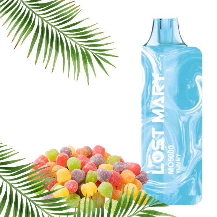 Pod desechable sales de nicotina, categoria Frutal, marca LOST MARY, sabor Yummy, descripcion: Gomitas Tropicales 0mg y 50mg, presentacion: 5000 Puff, tienda de vapeo onlie Freesmokevape.