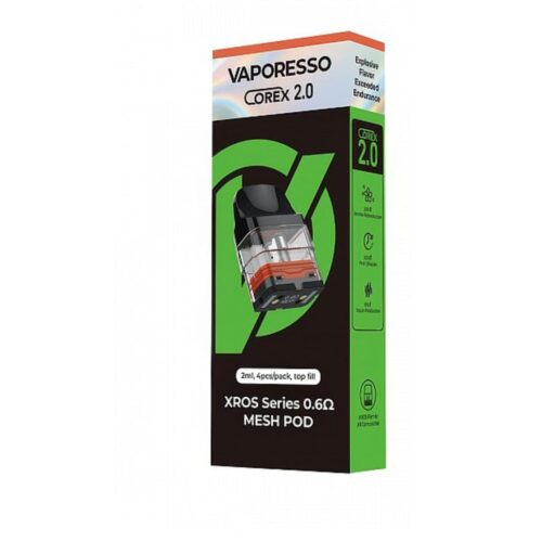 Categoria: Resistencia Comercial, marca: VAPORESSO, Referencia: Pod Corex 2.0 Xros 0.6 Ohm 2 Ml , presentacion: Unidad, tienda de vapeo onlie Freesmokevape.