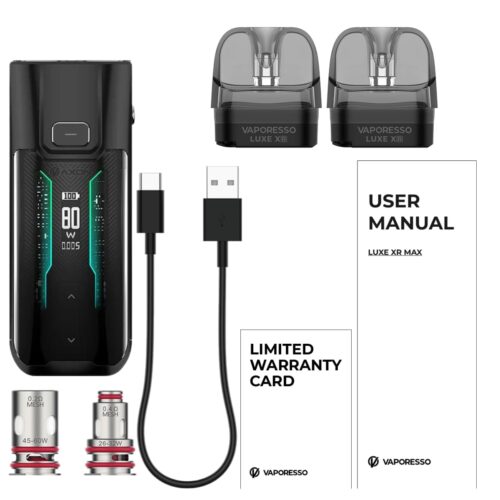 Categoria: Equipo Pod, marca: VAPORESSO, Referencia: Luxe XR Max Kit Black, presentacion: Unidad, tienda de vapeo onlie Freesmokevape.