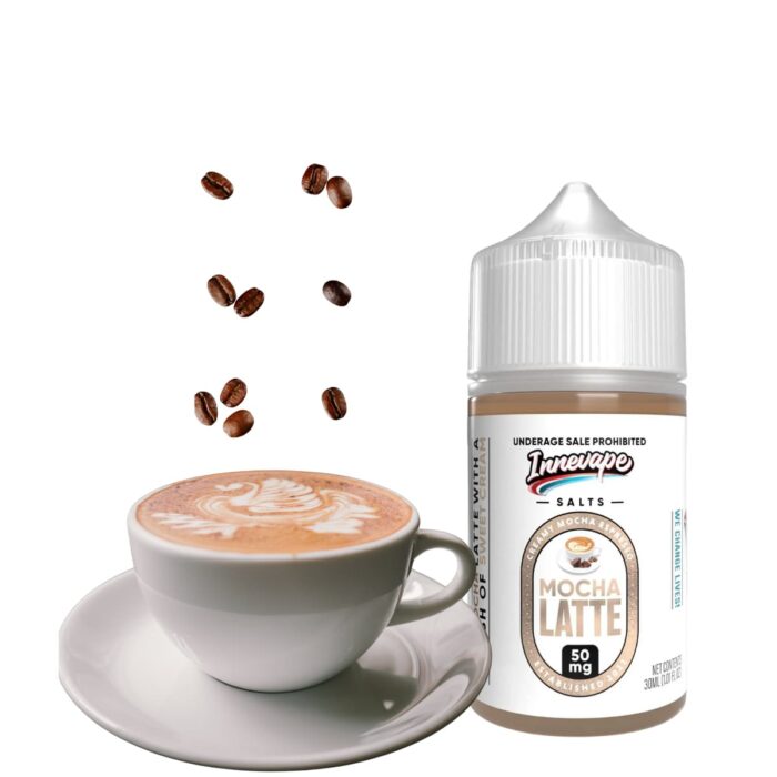 Liquido sales de nicotina, categoria Postre, marca INNEVAPE, sabor Mocha Latte , descripcion: Café, Chocolate, Leche 24mg y 50mg, presentacion: 30ML, tienda de vapeo onlie Freesmokevape.