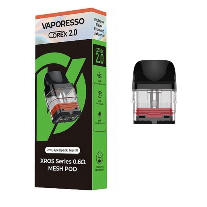 Categoria: Resistencia Comercial, marca: VAPORESSO, Referencia: Pod Corex 2.0 Xros 0.6 Ohm 2 Ml , presentacion: Unidad, tienda de vapeo onlie Freesmokevape.