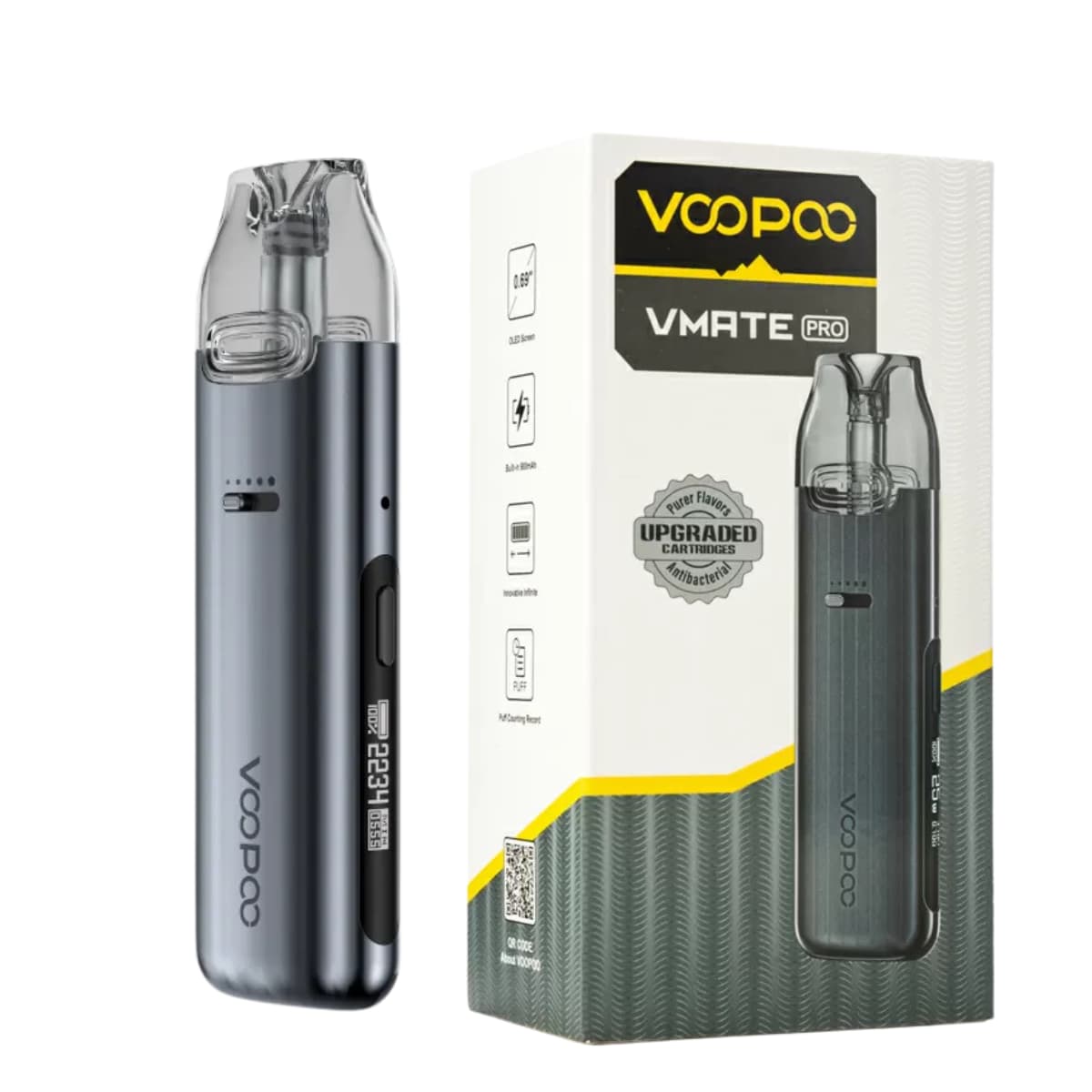 Categoria: Equipo Pod, marca: VOOPOO, Referencia: Vmate Pro 900 mAh Space Gray, presentacion: Unidad, tienda de vapeo onlie Freesmokevape.